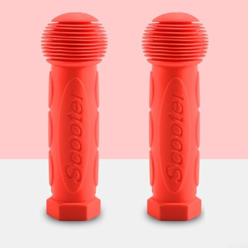 Besttoolifes red, Rubber For Bicycle Handlebar Grips for Children's Bikes and Scooters – Non-Slip, Easy Install, 1 Pair – Compatible with 22.2 mm Handlebars