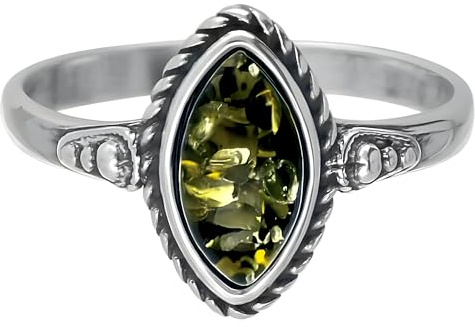 Designer Inspirations Boutique ® Plata de ley (925/1000) plata verde ámbar
