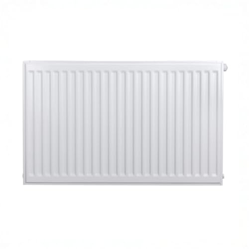 Belrad® Heizkörper Typ 22 | flacher Universalheizkörper mit 6 Anschlüssen | modern, kompakt & energiesparend | Wandmontagefähig | ideal für Wohnzimmer, Bad & Gäste-WC | Flachheizkörper weiß 90x80 cm
