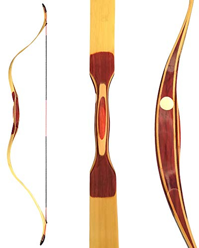 SHARROW Traditioneller Bogen Recurve Bogen Reiterbogen Handgemacht Holz Langbogen Pferderücken Mongolian Horsebow Jagdbogen 15-50lbs für Outdoor Trainingswettbewerb (50lbs, Typ 2)