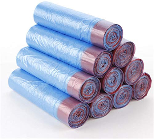 LKJHG Dispensador de Bolsas de Basura, Bolsa de Basura orgánica compostable de 15 litros con asa-Bolsas de Basura 100% compostables y biodegradables-150 Piezas, sin Fugas