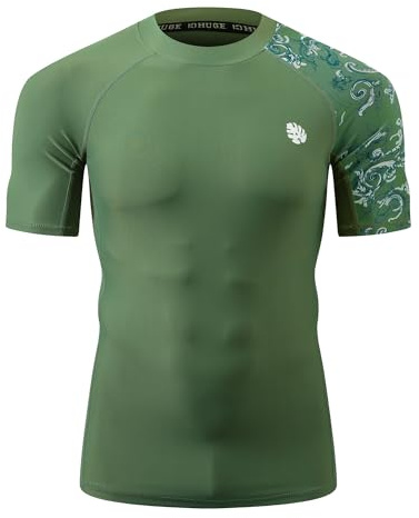 HUGE SPORTS Chaleco de erupción para hombre, de manga corta, secado rápido, para surf, BJJ, Jiu Jitsu, Splash, S