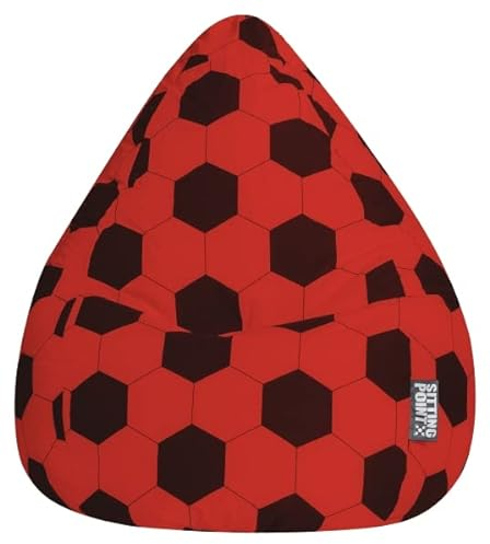 Sitting Point Sitzsack Fußball FANKURVE XL in rot-schwarz, ca. 220L