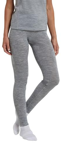 Mountain Warehouse Merino Womens Thermal Base Layer Pants - Lightweight Ladies Trousers, Breathable, Antibacterial Bottoms, High Wicking, Easy Care - for Outdoors Light Grey Women's Size 8