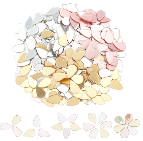 OLYCRAFT 360 piastrelle a mosaico in acrilico autoadesive, 3 colori, a forma di goccia, 15,5 x 10 mm, a forma di goccia, con effetto specchio, per soggiorno, decorazione per la casa