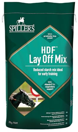 SPILLERS HDF Lay Off Mix Horse Feed, 20KG – Reduced Starch Food – Low Energy Horse Cubes Ideal for Early Training – Suitable for Racehorses & Performance Horses