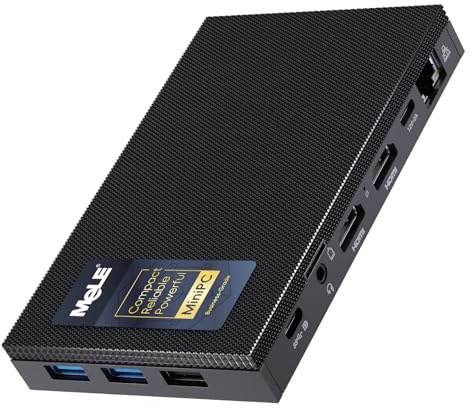 MeLE Alder Lake N100 minidator (upp till 3,4 GHz) 8 GB DDR4/128 GB M.2 NVMe SSD, stationär dator, 4K @ 60 HZ HD, trippeldisplay, wifi5, RJ45 Gigabit Ethernet, BT5.1, VESA, för stationära studier