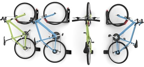 WALMANN BIKEPAL No Lifting Wall Mount Swivel Bike Rack, Wall Bike Hangers for Garage Space Saving Vertical Bike Storage(4 Pack)