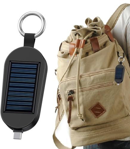 Cargador de teléfono móvil con Llavero Solar, 3000 MAh portátil portátil Solar Banco de energía Solar, Cargador de batería Solar Tipo C, Cargador de Llavero, Cargador de teléfono, Tableta Llavero