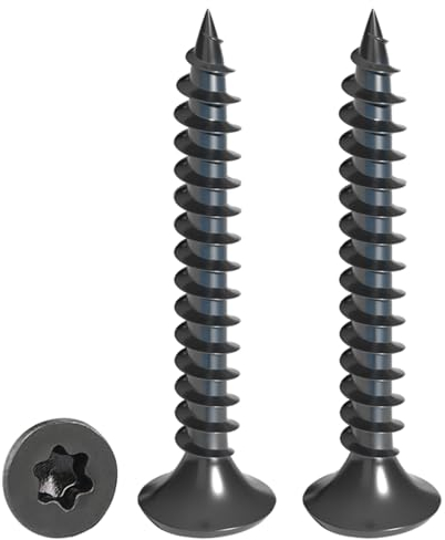 Drenky Viti per legno Torx, colore nero, 50 pezzi M5 x 30 mm viti a testa svasata, in acciaio inox A2, filettatura completa per truciolato, viti autofilettanti