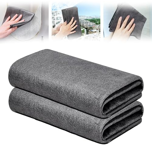 YIGAARUI Mini Size Magic Cleaning Cloths for Glass, 2pcs - Reusable Glass Cleaning Rag, Super Soft Premium Streak Free Washable Cloth Duster for Home, Kitchen, Cars, Windows