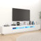 IKAYAA TV Schrank mit led TV Schrank 200cm lang TV lowboard TV Board Holz Fernseher Tisch modern TV Tisch TV Board Fernsehschrank für das Wohnzimmer -Weiß-260 x 35 x 40 cm