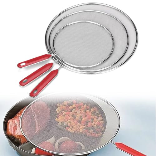 BAOSROY Paraschizzi Cucina,3pcs Paraschizzi,Paraspruzzi Cucina,Pannello Paraschizzi Cucina,Coperchio Antischizzo,Paraspruzzi in Acciaio Inox,Paraschizzi in Acciaio Inox,Edelstahl Spritzschutz