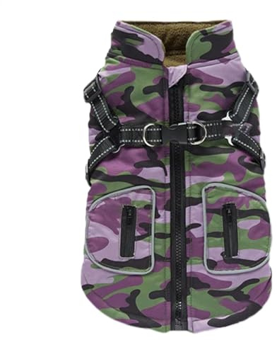 Warmes Dackelkostüm, Kleidung, reflektierender Warmer Wintermantel für Haustiere, Welpen, Hunde-Wintermantel mit Reißverschluss hinten für Camping, Wandern, Skifahren