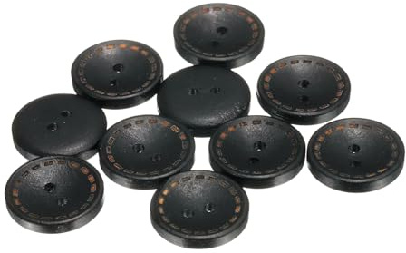 QUARKZMAN 10 Stück Knöpfe 20mm Holzknöpfe 2 Loch Buttons, Bastelknöpfe Rund Nähknöpfe Schüsseltyp Gepunktete Linie Ersatzknöpfe für Dekoration Mäntel Kleidung Strickjacke, Schwarz