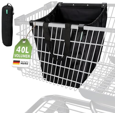 COTTARA Borsa per carrello della spesa pieghevole, da appendere, con scatola
