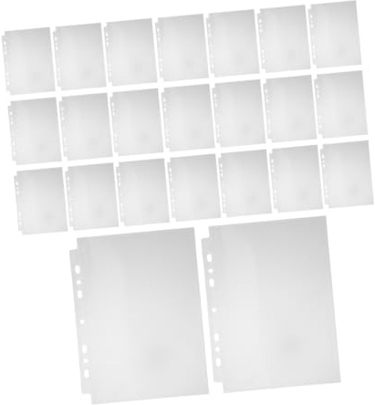 ERINGOGO 50 Ark Fotoalbum Plastfickor Håls Ringpärm Klara Dubbelsidiga Kortfickor för Foto Kortinsatser Skyddande Plastfickor för Postkort och Kortsamlingar