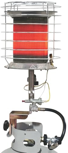 Dura Heat TT-360 Propane(LP) 360 Degree Tank Top Heater, Length: 8.9in, Width: 8.9in, Height: 20.24in,Silver