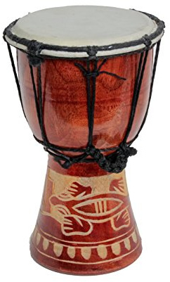 20cm Djembe Drum Bongo Gecko Bois A3