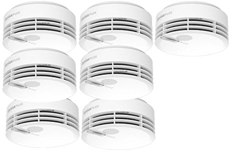 Hekatron Genius Plus – Rauchmelder 10 Jahre Batterie – Testsieger Stiftung Warentest – Made in Germany – inkl. 6X Klebepad – App-unterstützt – Brandmelder – 7er Pack