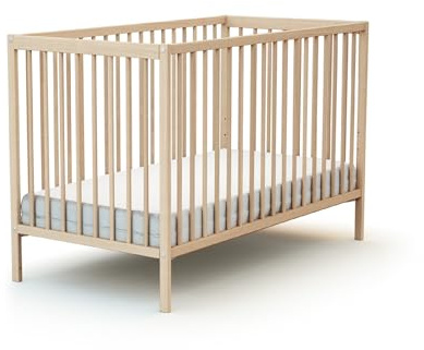 AT4 - Lit bébé ESSENTIEL Hêtre brut - Sommier réglable 3 hauteurs
