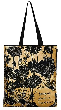 Eco Right Borsa Stoffa Shopper, Cotone Tote Bag, Borsa Donna, Borsa tote Tracolla cotone e tela con manici stampa, Borsa shopper riutilizzabile ecocompatibile lavabile