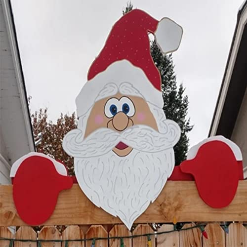 HEZHU Garten Zaun Nikolaus Santa Weihnachtsmann Elch Weihnachten Deko Aussen Dekor (Weihnachtsmann B)