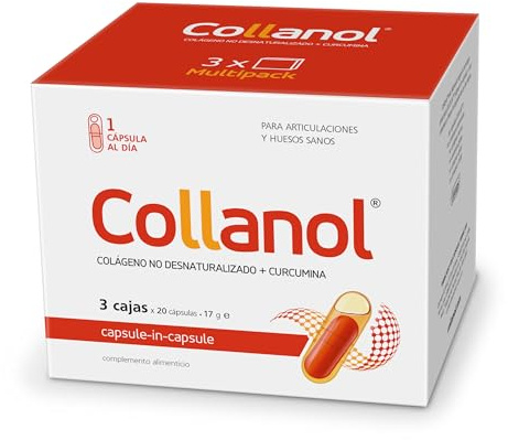 Collanol: salvaguardia della salute articolare. Formula liquida in capsula doppia. Collagene 3D + curcumina micellare. 1 caps al giorno (60 capsule)