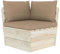 Mogou Palettensofa-Auflagen 3 STK Palettenkissen Outdoor, Europaletten Sitzkissen Outdoor, Paletten Rückenkissen, Loungekissenset Außen, Taupe Stoff