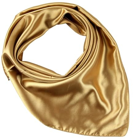 JK Home Faux Soie Écharpe 60x60cm Foulard Carré Or