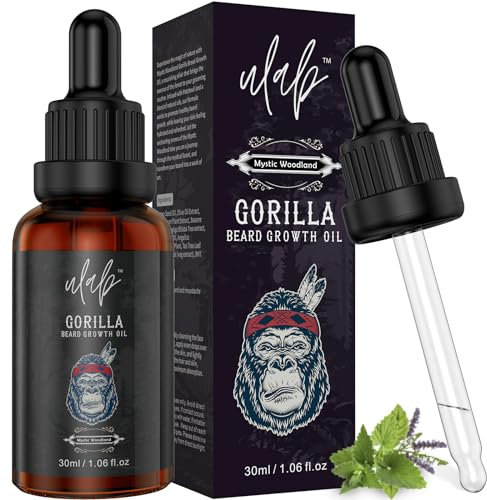 uLab Beard Growth Oil for Men - 30ml, Mystic Woodland Scent Premium Beard Care Oil - Natural Beard Moisturiser, Softener, and Conditioner for Facial Hair