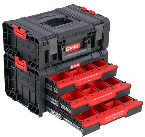 Cassetta degli attrezzi con cassetti e scatola con porta attrezzi 21 scatole officina PRO