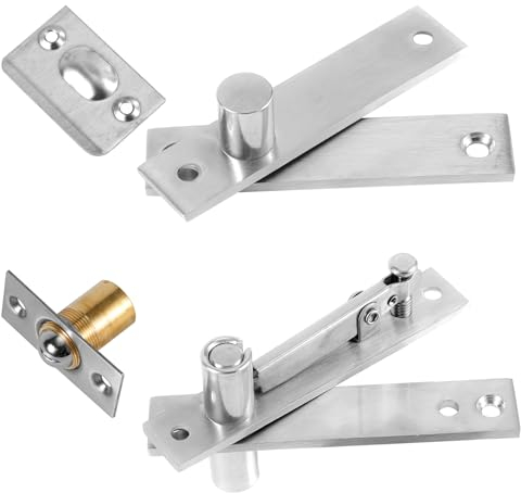 Ensemble Charnières Pivotantes Porte, Charnière Porte Cachée Robuste Rotation à 360 Degrés Acier Inoxydable Quincaillerie de Bibliothèque Bois pour Porte Secrète Porte d'Armoire et Placard