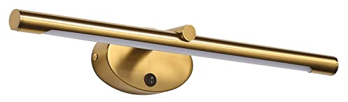 EcoGehen 46CM Modern Spiegelleuchte Bad mit Schalter 8W - LED Wandlampe Waschtisch Wandleuchte Spiegelleuchten Badezimmer Spiegel Nachttisch Leselampen Bilderleuchte Lampe über Spiegel，Warmweiß Gold