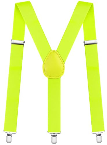 AOMIG Bretelle Elastiche Registrabili con Forte Clip per Uomo e Donna Larghe 3.5cm - per Pantaloni, Camicie, Abiti, Feste, Affari