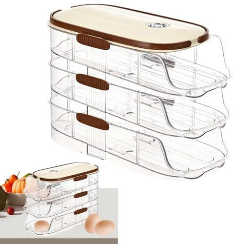 Dispensador de huevos para frigorífico, rejilla para huevos | Almacenamiento de huevos en la puerta lateral del frigorífico,Organizador estable de huevos para nevera, dispensador de huevos que ahorra