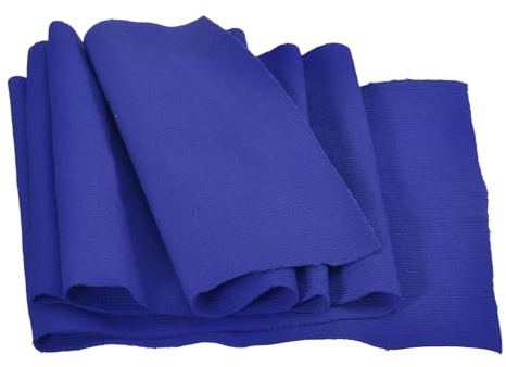 Rebower 15cm x 1m Puños Elásticos con Ribetes Acanalados para Coser Tela de Algodón Banda Elástica de Punto, [para Puños, Cintura, Cuello] - Azul