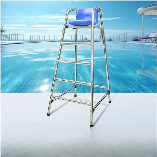 SAFWELAU Taburete Alto Escalera para Piscina Elevad 180cm Sillas Salvavidas para terraza de Piscina para Piscinas Patio Beach Lake, Asiento Salvavidas Delux para Adultos/niños, Carga 300kg