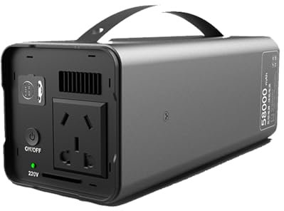 HJGHY Bärbar kraftstation 200W Utomhuskraftbank 220V 300W med AC-uttag USB-portar Energilagring Strömförsörjning för bärbar dator Telefon Kamera Tablet Camping Nödläge
