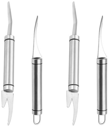 MAGICLULU 2 Sätze Garnelen-drahtmesser Aus Edelstahl Praktischer Garnelenschäler Filter Gekrösemesser Fish Scale Remover Professioneller Garnelenreiniger Küchenzubehör Silver 2 Stück * 2