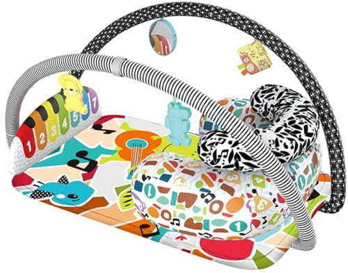 7 in 1 Spielmatte mit Spielbogen abnehmbarem Babyspielzeug Erlebnisdecke mit Klavier Spieldecke baby mit Musik Musikalisches Aktivitätszentrum für Säuglinge