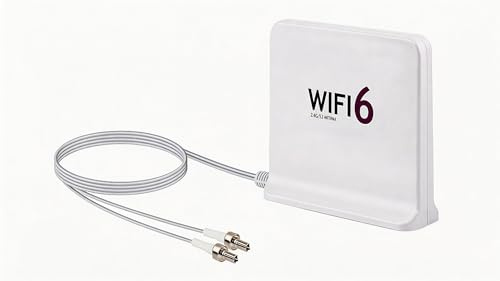 Tri-Band WiFi Antenna with 12dBi Gain and TS9 Connector – Signal Booster for 2.4GHz, 5GHz, and 5.8GHz – 1.8m (6ft) Extension Cable with Magnetic Base – Compatible with Nighthawk M6 and Other Routers