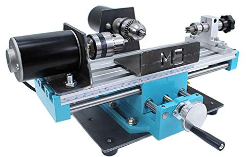 Mini torno de metal con velocidad variable de hasta 7000 RPM, fresadora de alta precisión para la elaboración de piezas pequeñas, soporte de doble rodamiento, potencia de 24V 400W