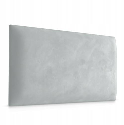 Muralo - Samt Wandkissen Stoff Polster-Paneel für Schlafzimmer Wohnzimmer Bett Wandpolster Bettkopfteil Lendekissen Modern Luxus Gepolstert Magic Velvet (Hellgrau, 60 cm x 40 cm)