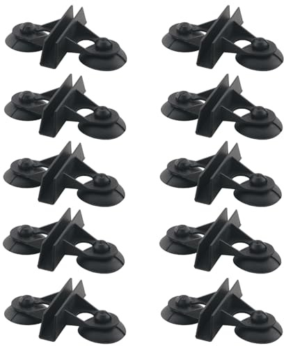 SJZBIN 10PCS Black Aquarium Separator Clips Fish Tank Isolation Silicone Suction Cup Clips Plastic Clips 2.95x2.05in for Securing Glass Supporting Mesh Panels