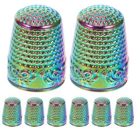 iplusmile 8pezzi Ditali in Metallo per Cucito Mano Set di Ditali da Cucito per Proteggere Le Dita da Lesioni da Ago per Quilting e Ricamo Accessori Versatili e Pratici
