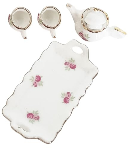 iplusmile 12 para Niñas Vajilla de Juguete Tetera y Taza Accesorio Decorativo para Casitas y Juegos Simbólicos