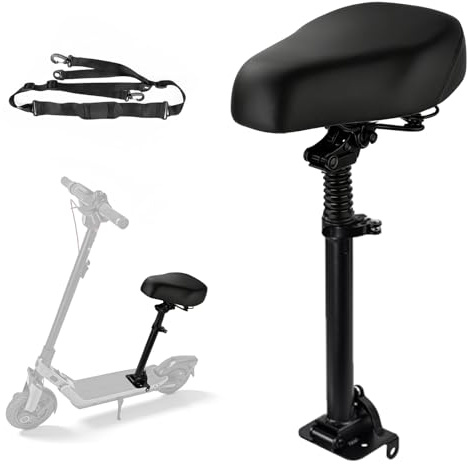 TECKZOON Asiento de scooter eléctrico, 40-55 cm, altura regulable, asiento plegable para scooter eléctrico, con cojín amortiguador de golpes y correa de hombro portátil (para Kugoo M4)