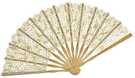 VON LILIENFELD® Éventail Dentelle Mariée Femme Accessoire Carmen créme