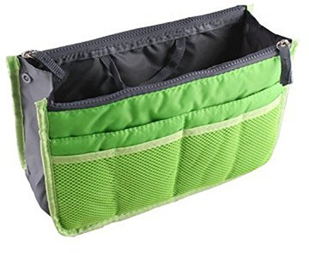 NOVAGO Organiseur Pochette Sac de Rangement intérieur pour Sac à Main ou Sac de Voyage (Divers Coloris Disponibles) (Vert)